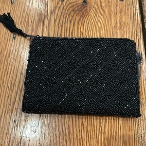 Lancôme mini beaded clutch
